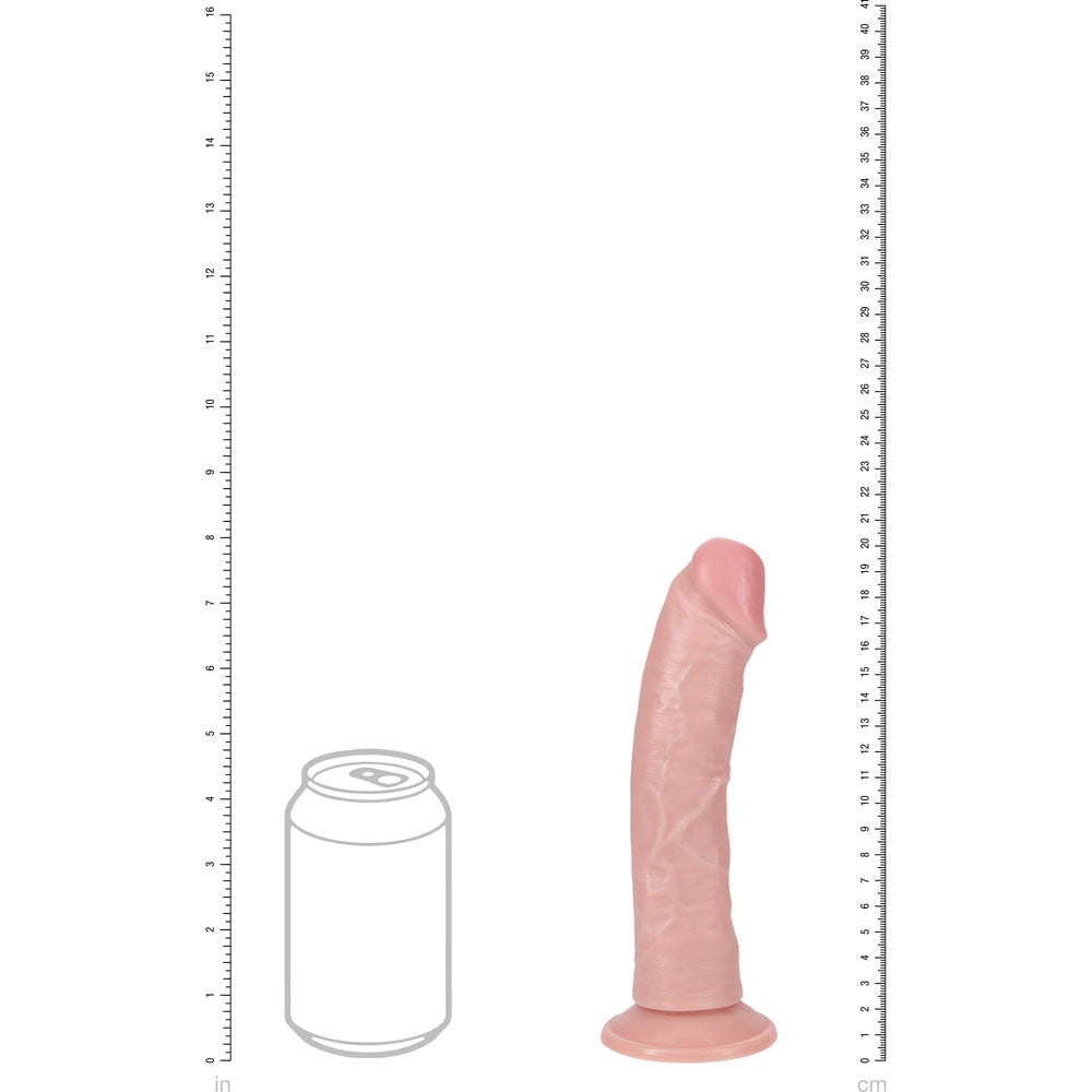REALROCK 20cm Vibrating + Rotating Cock - Flesh - Flesh 20.3 cm (8) USB Rechargeable Vibrating and Rotating Dong-REA191FLE