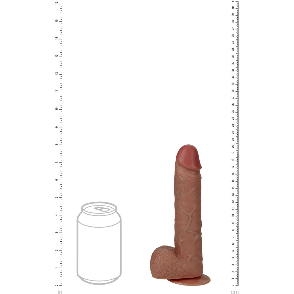 REALROCK 20cm Vibrating + Rotating Cock + Balls - Tan-(rea192tan)