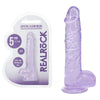 REALROCK 5 Crystal Clear Dildo with Balls - Purple - Clear Purple 14.7 cm Dong