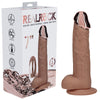 REALROCK Metal Head 7 Rechargeable Dildo - Tan - Tan 19 cm USB Rechargeable Vibrating Dildo with Metal Head and Wireless Remote - REA210TAN