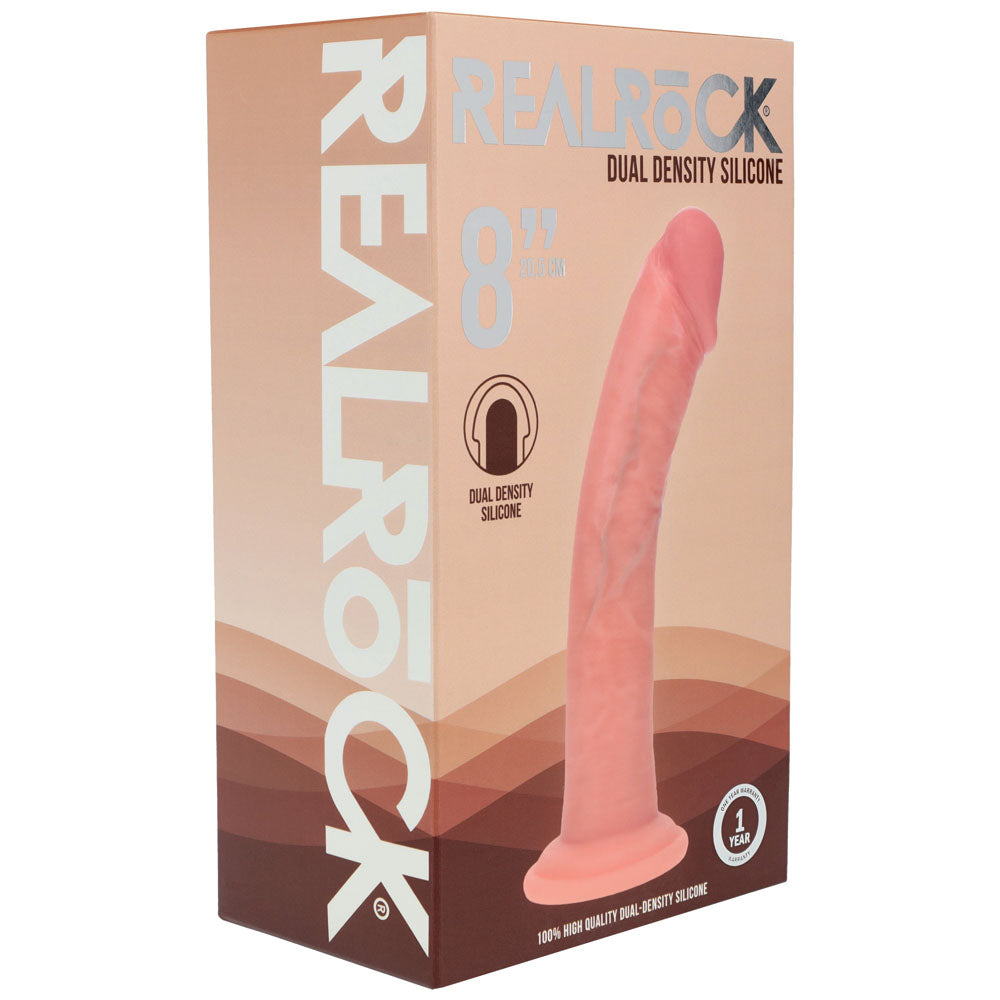 REALROCK Dual Density Silicone 8 Curved Dildo - Flesh - Flesh 20.5 cm Dildo
