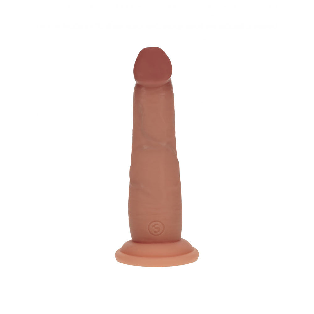 REALROCK Dual Density 6 Sliding Skin Silicone Dildo - Tan - Tan 15.2 cm Sliding Skin Dildo