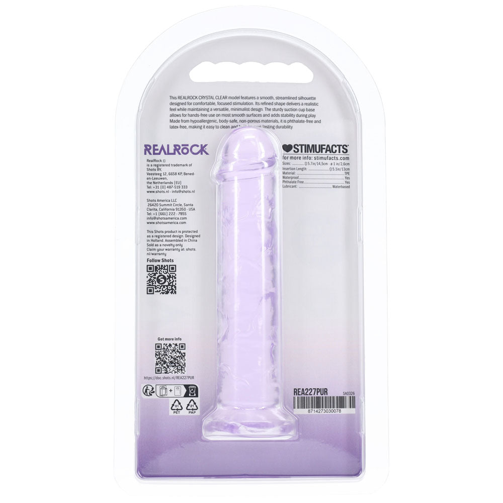 REALROCK Realistic 5 Dildo - Purple - Purple 12.7 cm Dildo