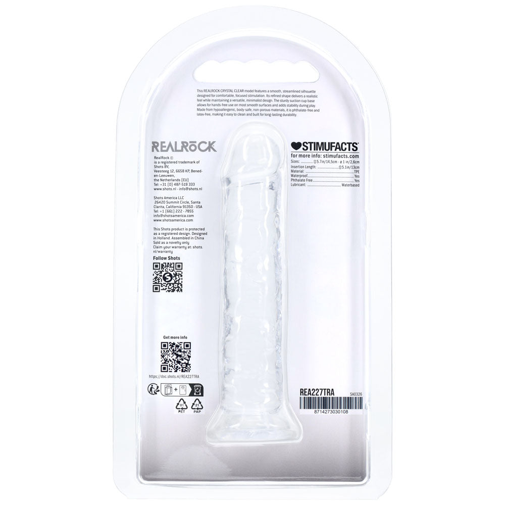 REALROCK Realistic 5 Dildo - Clear - Clear 12.7 cm Dildo