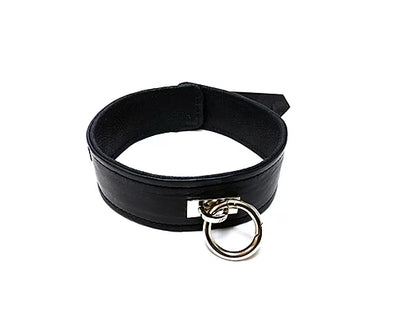 Leather Plain Collar Black-RHC1049BK