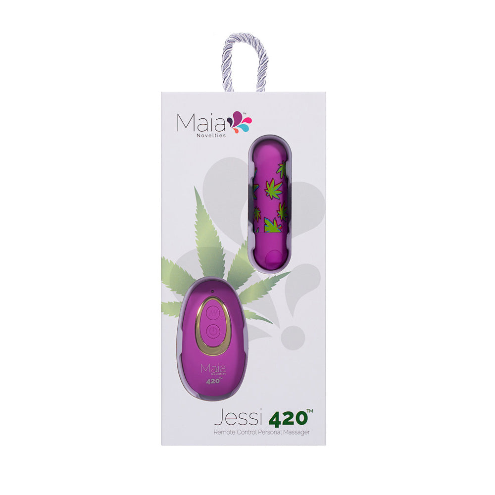 Maia JESSI 420 Remote - Purple 7.6 cm USB Rechargeable Bullet with Wireless Remote-RM330-LF2