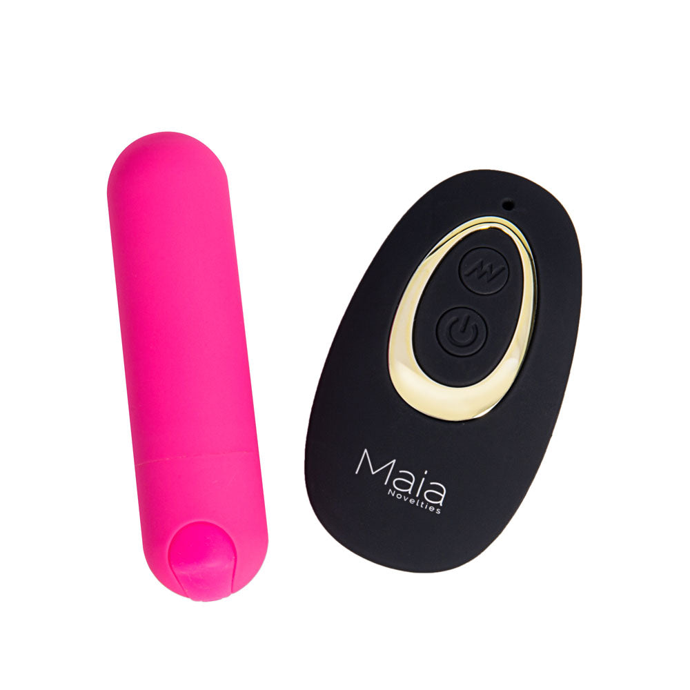 Maia DATE NIGHT PANTY VIBE - S/M - Black S/M Panty with Pink USB Rechargeable Bullet & Remote