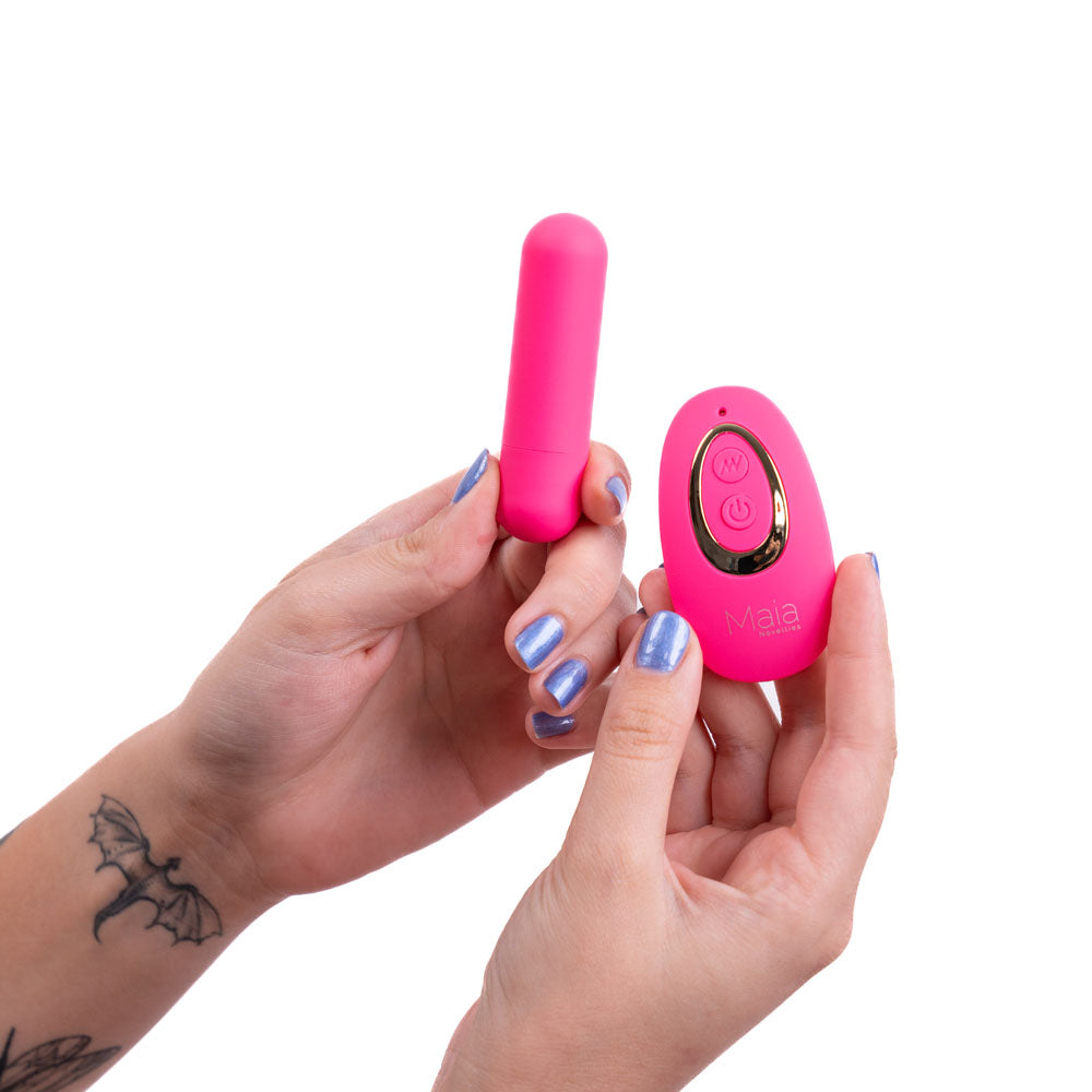 Maia JESSI Remote - Pink 7.6 cm USB Rechargeable Bullet with Wireless Remote-RM330-PK