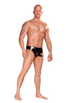 Saxenfelt Latex Mens Brief with Sleeve and Anal Plug - Black Small-S23311