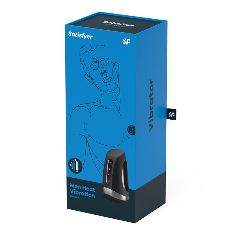 Satisfyer Men Heat Vibration - Black USB Rechargeable Masturbator-SATMENHV