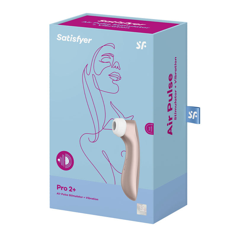 Satisfyer Pro 2+ Rose Gold - Rose Gold Touch-Free USB-Rechargeable Clitoral Stimulator with Vibration-SATPRO2V