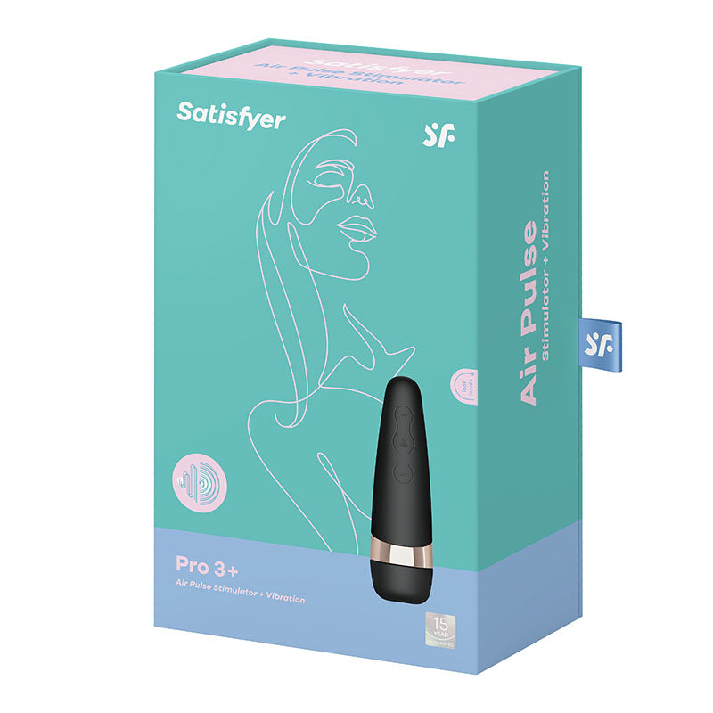 Satisfyer Pro 3+ - Touch-Free USB-Rechargeable Clitoral Stimulator with Vibration-SATPRO3V