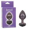 JEWEL LARGE BLACK DIAMOND HEART PLUG-SE-0438-60-3