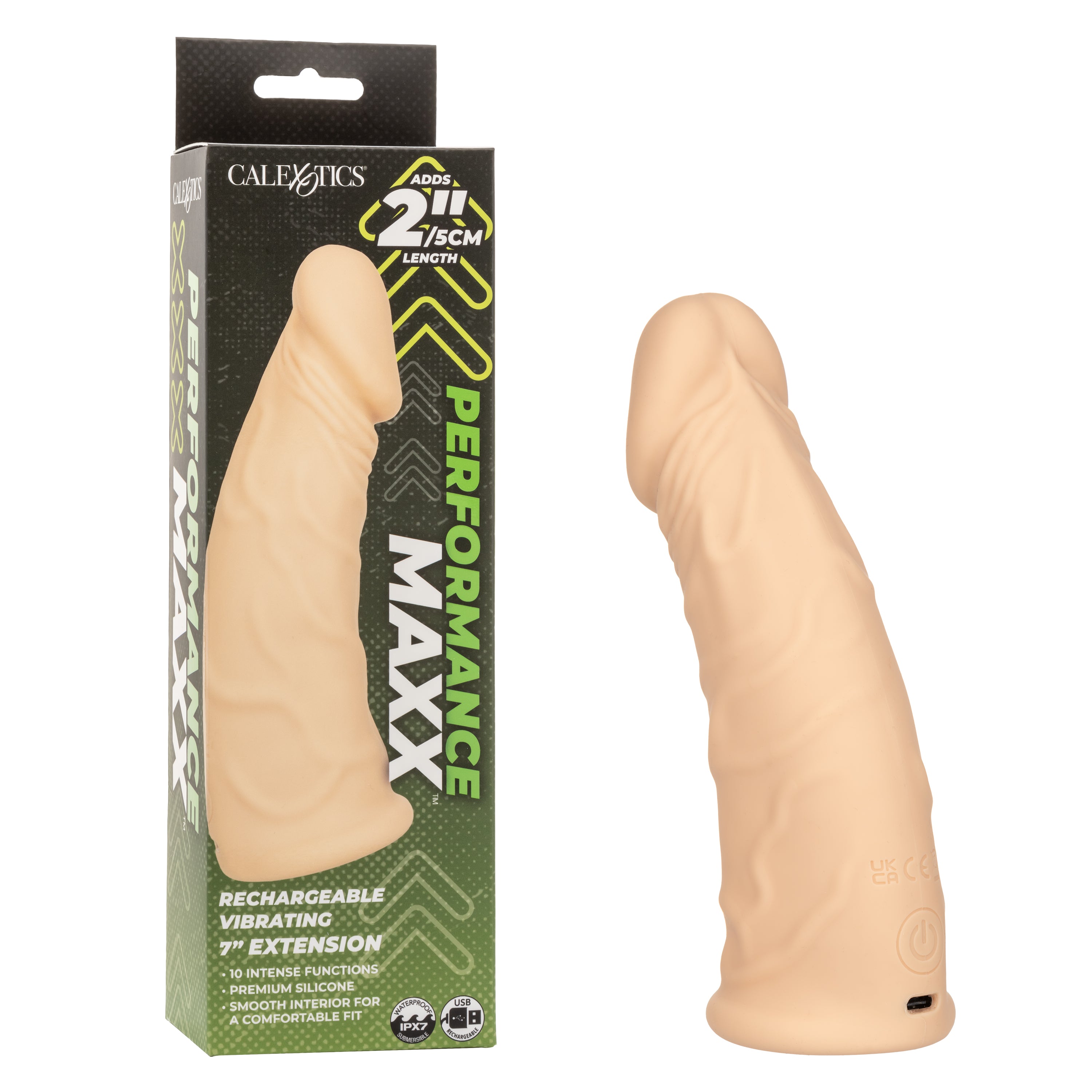 PERFORMANCE MAXX 7" RECHARGEABLE VIBRATING EXTENSION -IVORY-SE-1633-80-3