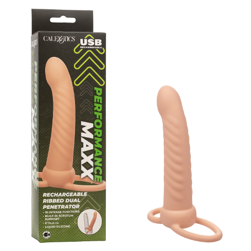 Performance Maxx Rechargeable Ribbed Dual Penetrator - Ivory-SE-1634-10-3
