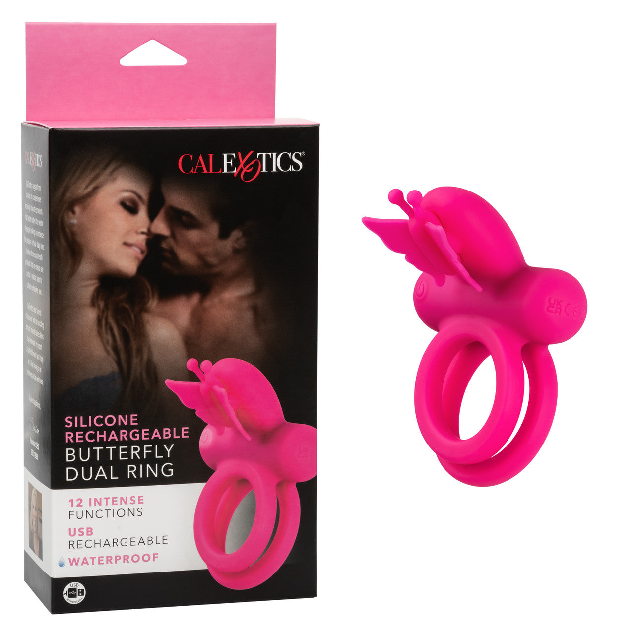 Silicone Rechargeable Butterfly Dual Ring-SE-1843-35-3