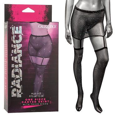Radiance One Piece Plus Size Garter Skirt With Thigh Highs-SE-3001-55-3