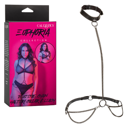 Euphoria Collection Plus Size Chain Halter/Collar & Leash-SE-3101-01-3