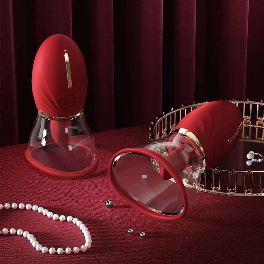 LuvPump Adoramor - Red USB Rechargeable Licking & Sucking Ladies Pump - SF-08-1-02