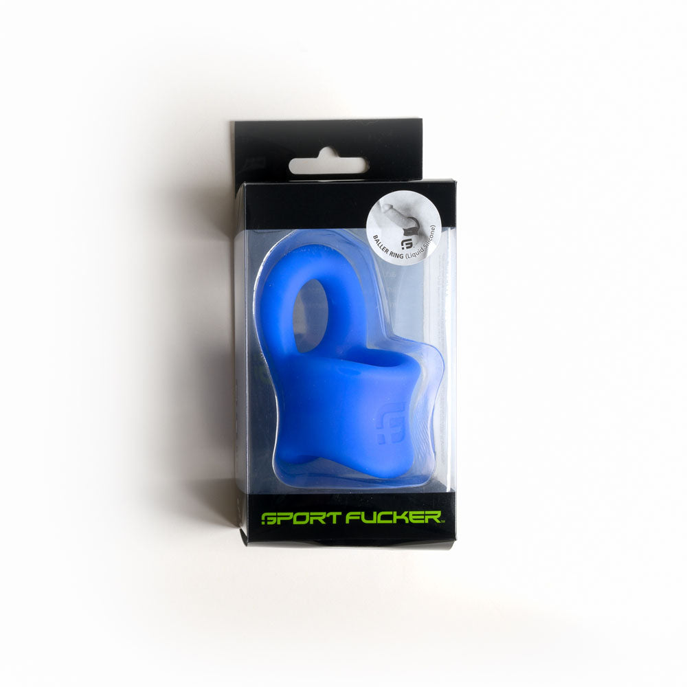 Sport Fucker Baller Ring - Blue Liquid Silicone Cock Ring with Ball Stretcher-SF23096