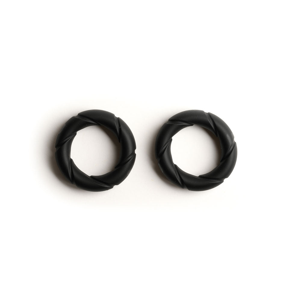 Sport Fucker Ready Rings - Black Cock Rings - 2 Pack-SF23135