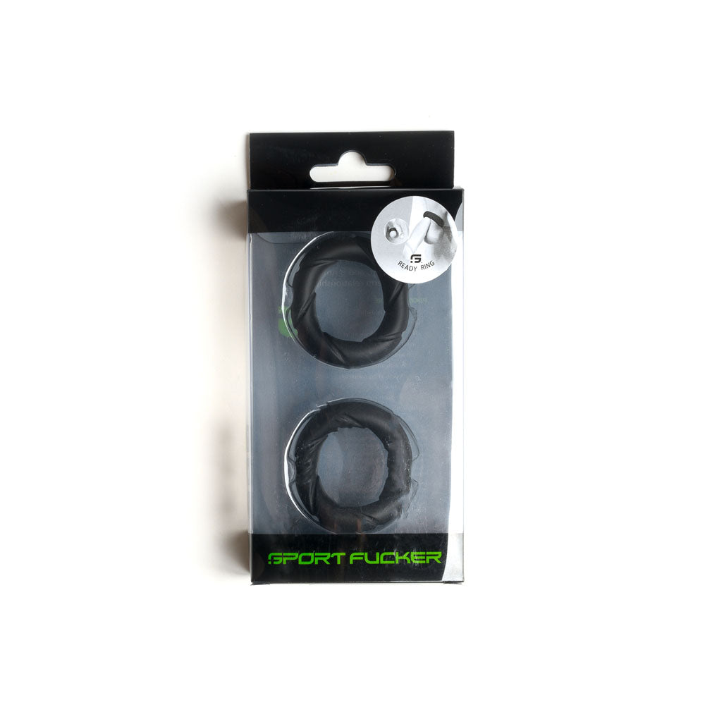 Sport Fucker Ready Rings - Black Cock Rings - 2 Pack-SF23135