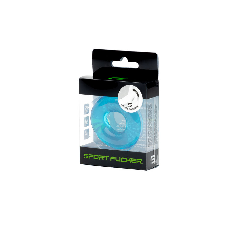 Sport Fucker Rubber Cockring - Ice Blue Cock Ring-SF9663