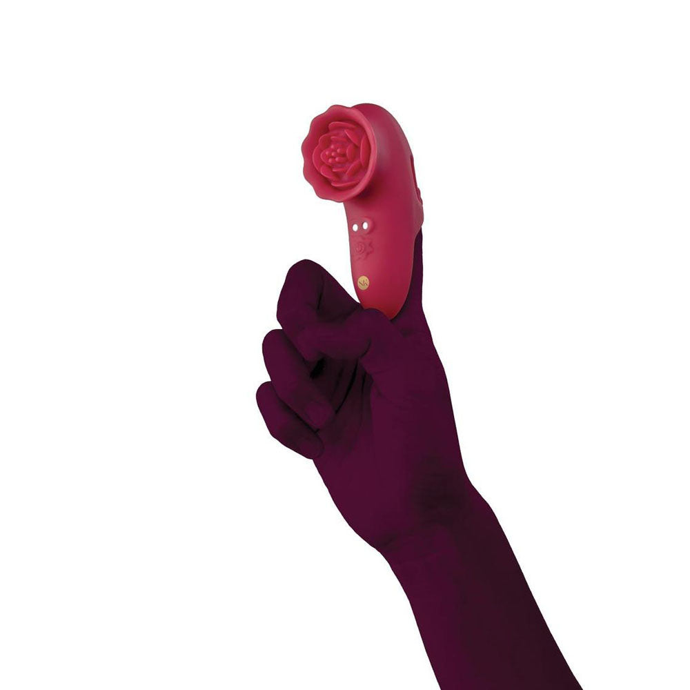 Secret Kisses ROSEGASM PLAYFUL PETAL - Red USB Rechargeable Finger Stimulator-SK1047