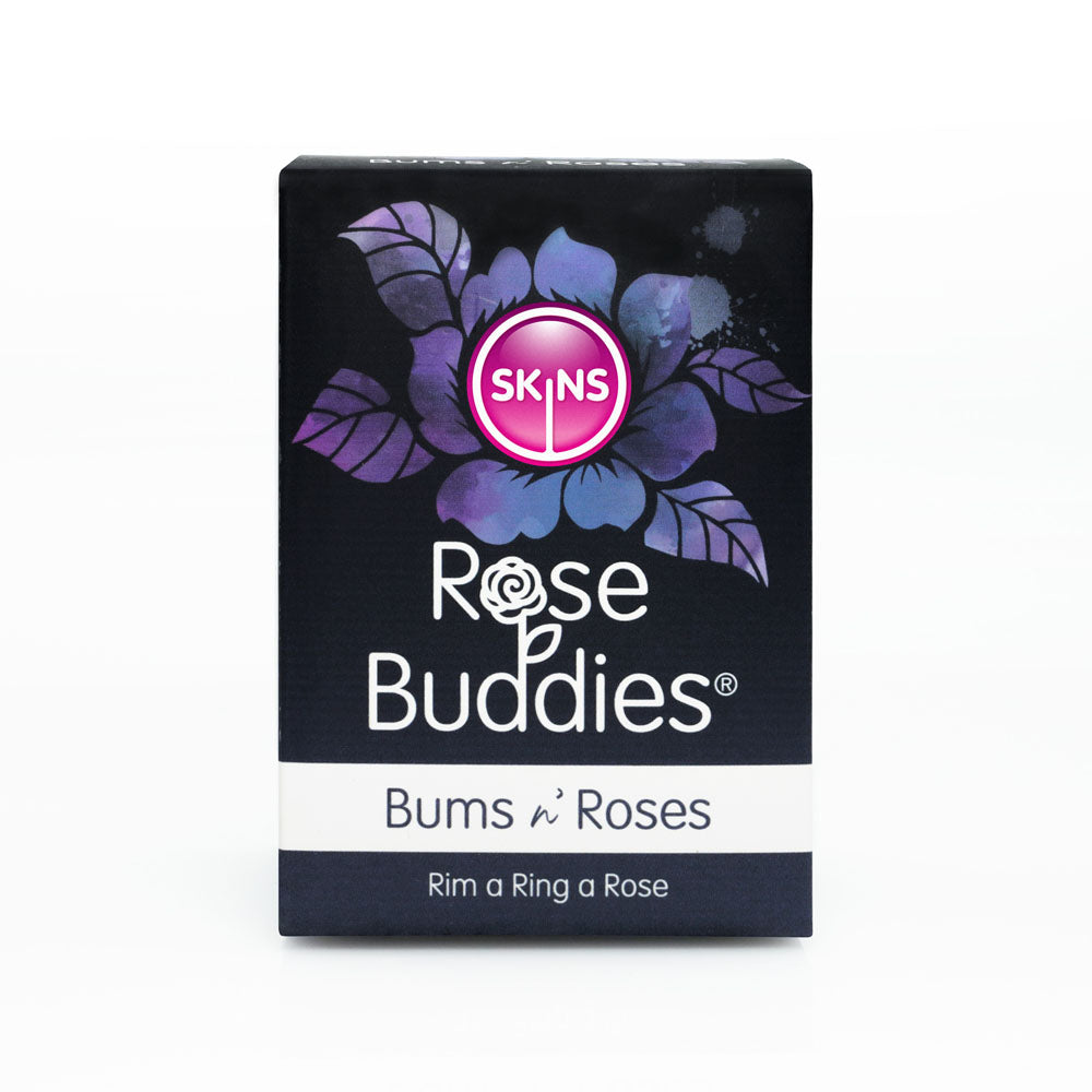 Skins Rose Buddies - The Bums N Roses - Black USB Rechargeable Anal Rimming Stimulator-SKRBBNR