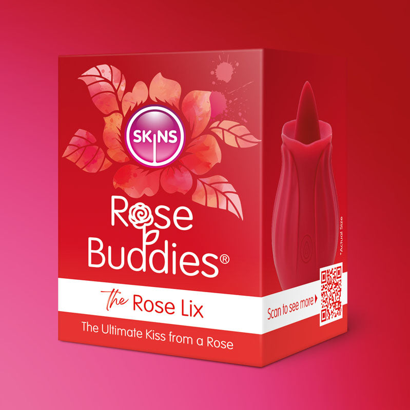 Skins Rose Buddies - The Rose Lix - Red USB Rechargeable Flicking Rose Stimulator-SKRBRL