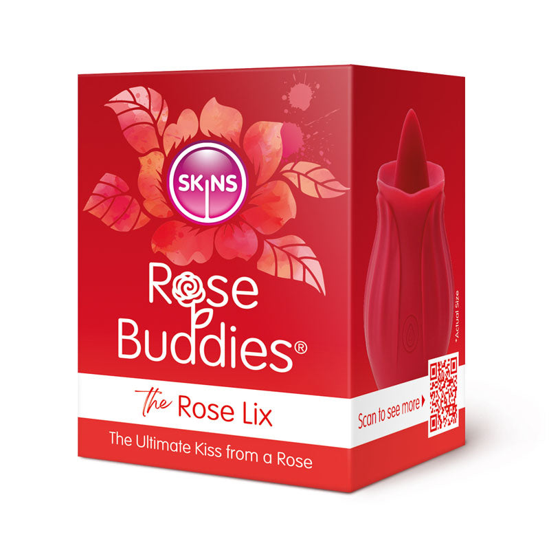 Skins Rose Buddies - The Rose Lix - Red USB Rechargeable Flicking Rose Stimulator-SKRBRL