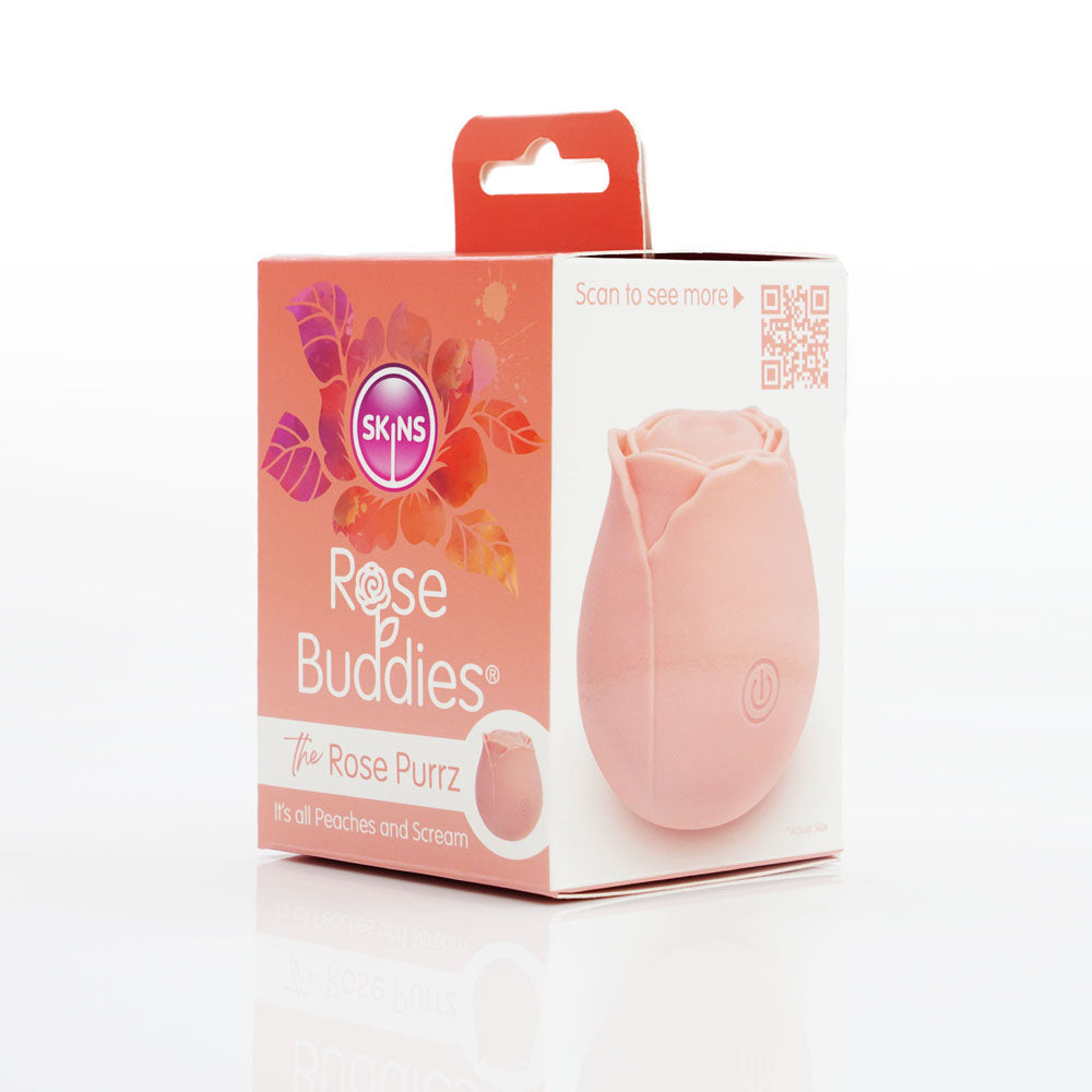 Skins Rose Buddies - The Rose Purrz - Light Pink USB Rechargeable Pulsing Rose Stimulator-SKRBRP