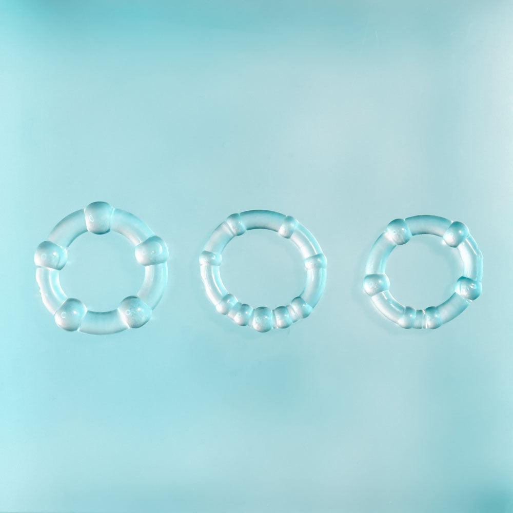 Selopa ERECTION RINGS - Clear Cock Rings - Set of 3-SL-CR-3502-2