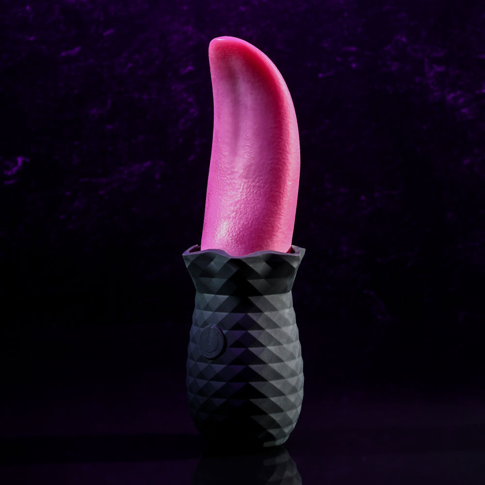 Selopa TONGUE TEASER - Pink/Black USB Rechargeable Vibrating Tongue Stimulator-SL-RS-3298-2