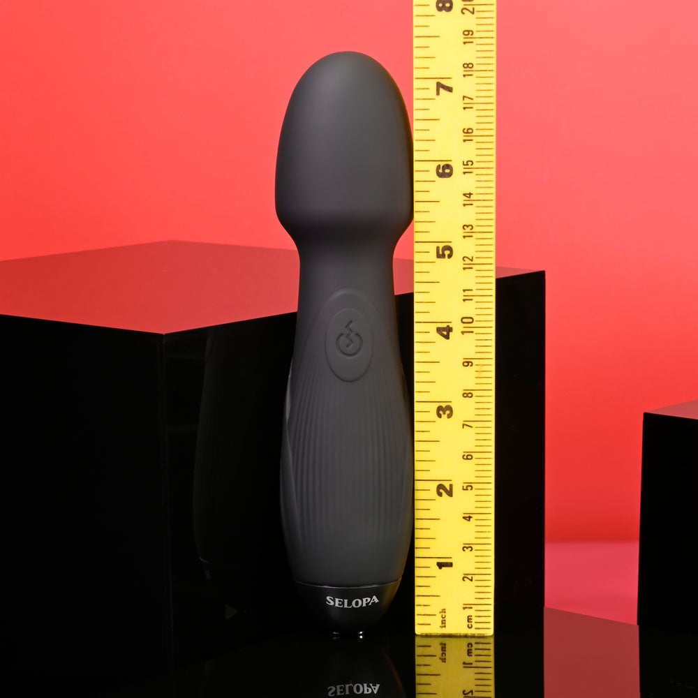 Selopa POWER TRIP - Black 18.8 cm USB Rechargeable Massage Wand-SL-RS-4165-2