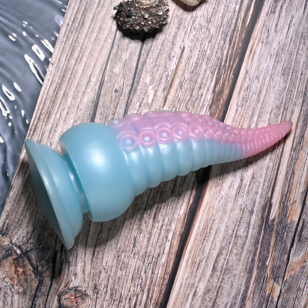 Selopa STUCK ON YOU - Blue/Pink 19 cm USB Rechargeable Vibrating Tentacle Fantasy Dildo-SL-RS-4172-2