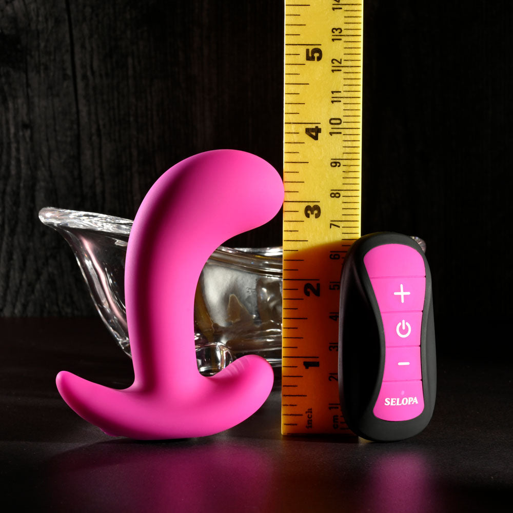 Selopa HOOKING UP - Pink 9.5 cm USB Rechargeable Vibrator with Wireless Remote-SL-RS-4219-2