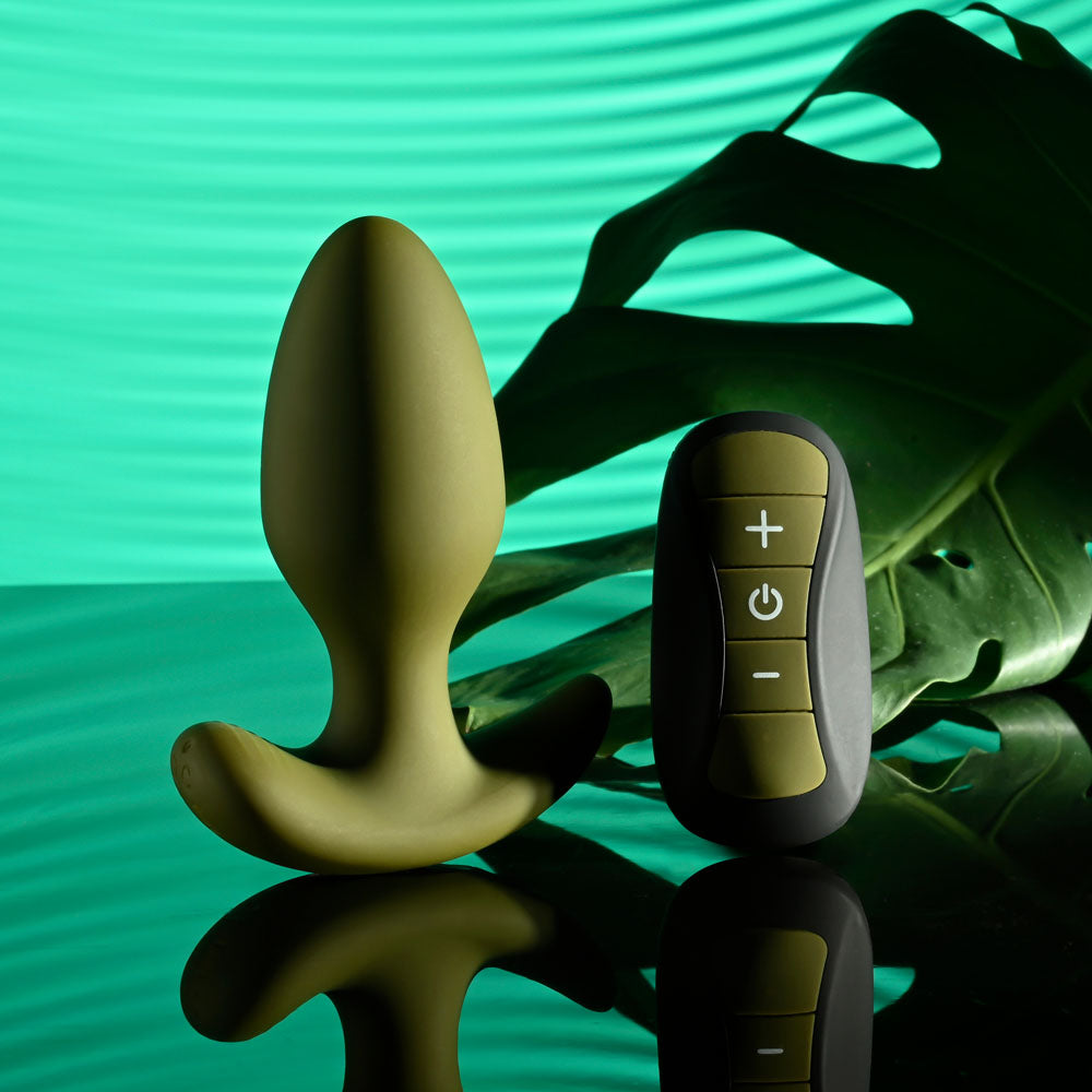 Selopa THE COLONEL - Green 10.1 cm USB Rechargeable Vibrating Butt Plug with Wireless Remote-SL-RS-4226-2