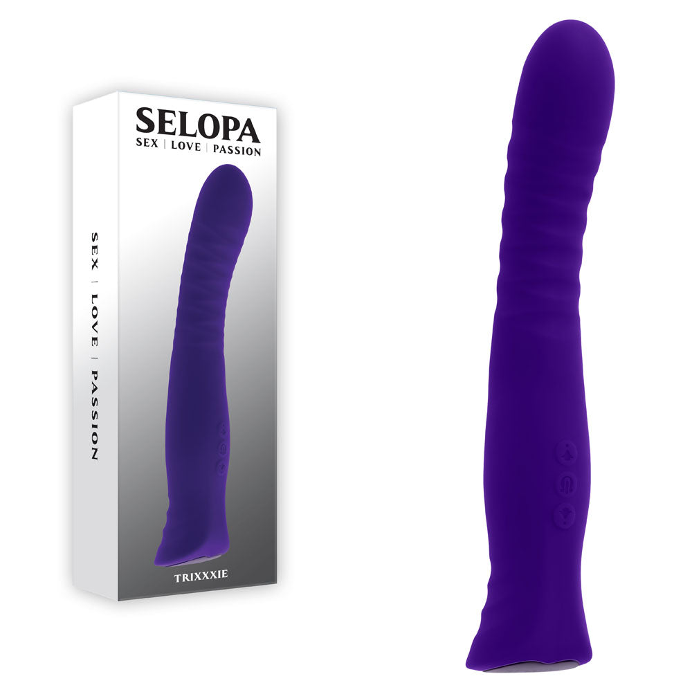 Selopa TRIXXXIE - Purple 22.2 cm USB Rechargeable Vibrator-SL-RS-5223-2