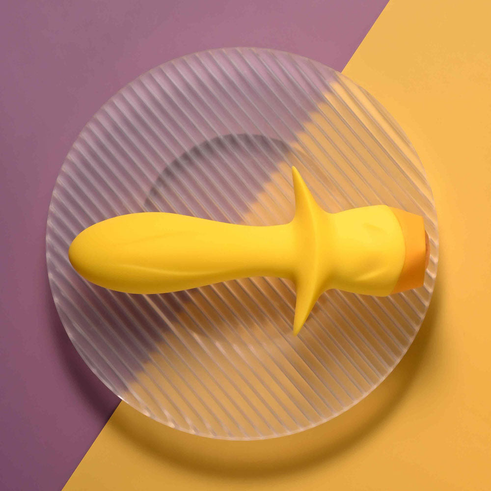 Selopa MELLOW YELLOW - Yellow 13.5 cm USB Rechargeable Vibrating Anal Plug-SL-RS-5421-2