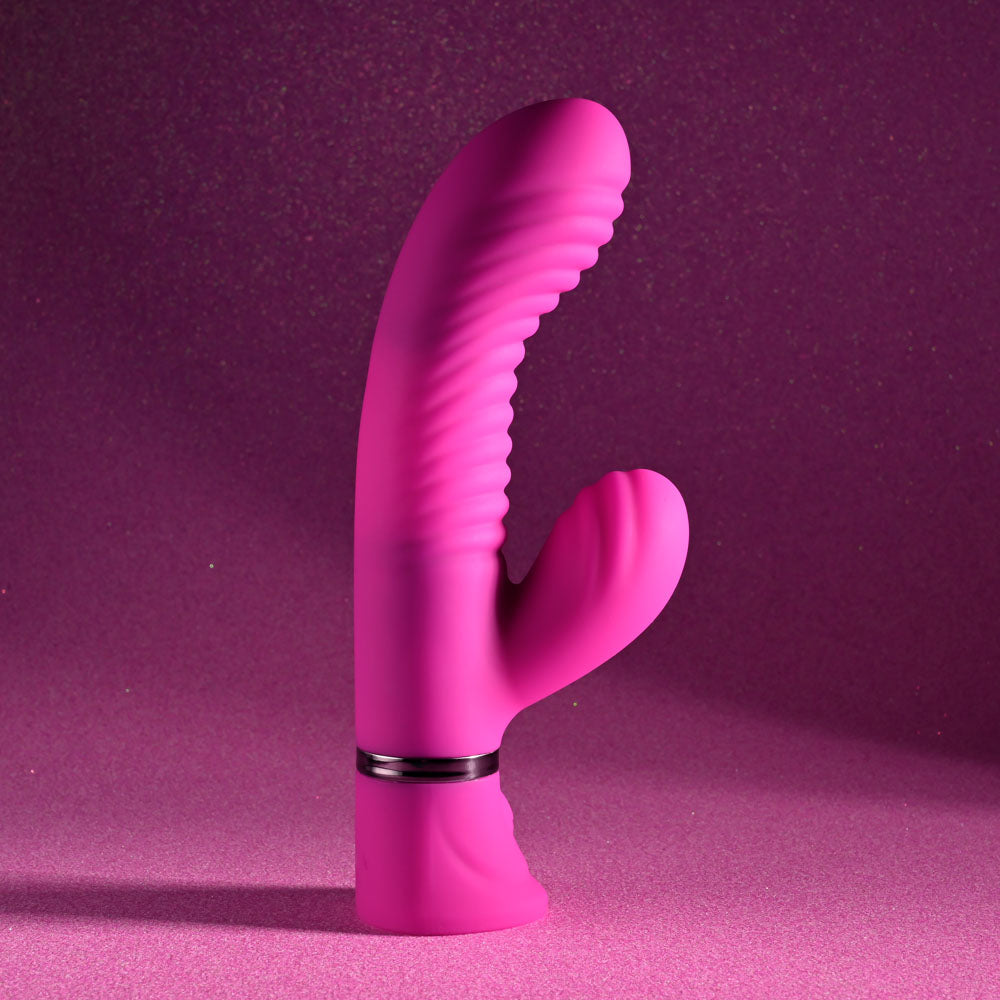 Selopa NEXT WAVE - Pink 16.4 cm USB Rechargeable Dual Vibrator-SL-RS-5469-2