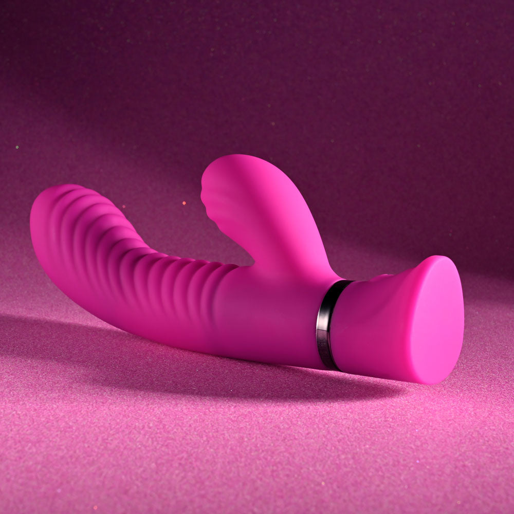 Selopa NEXT WAVE - Pink 16.4 cm USB Rechargeable Dual Vibrator-SL-RS-5469-2