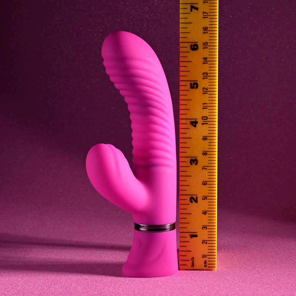 Selopa NEXT WAVE - Pink 16.4 cm USB Rechargeable Dual Vibrator-SL-RS-5469-2