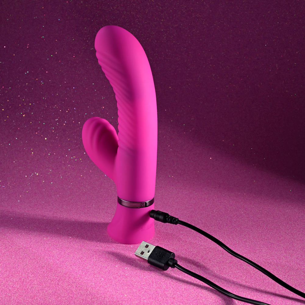 Selopa NEXT WAVE - Pink 16.4 cm USB Rechargeable Dual Vibrator-SL-RS-5469-2