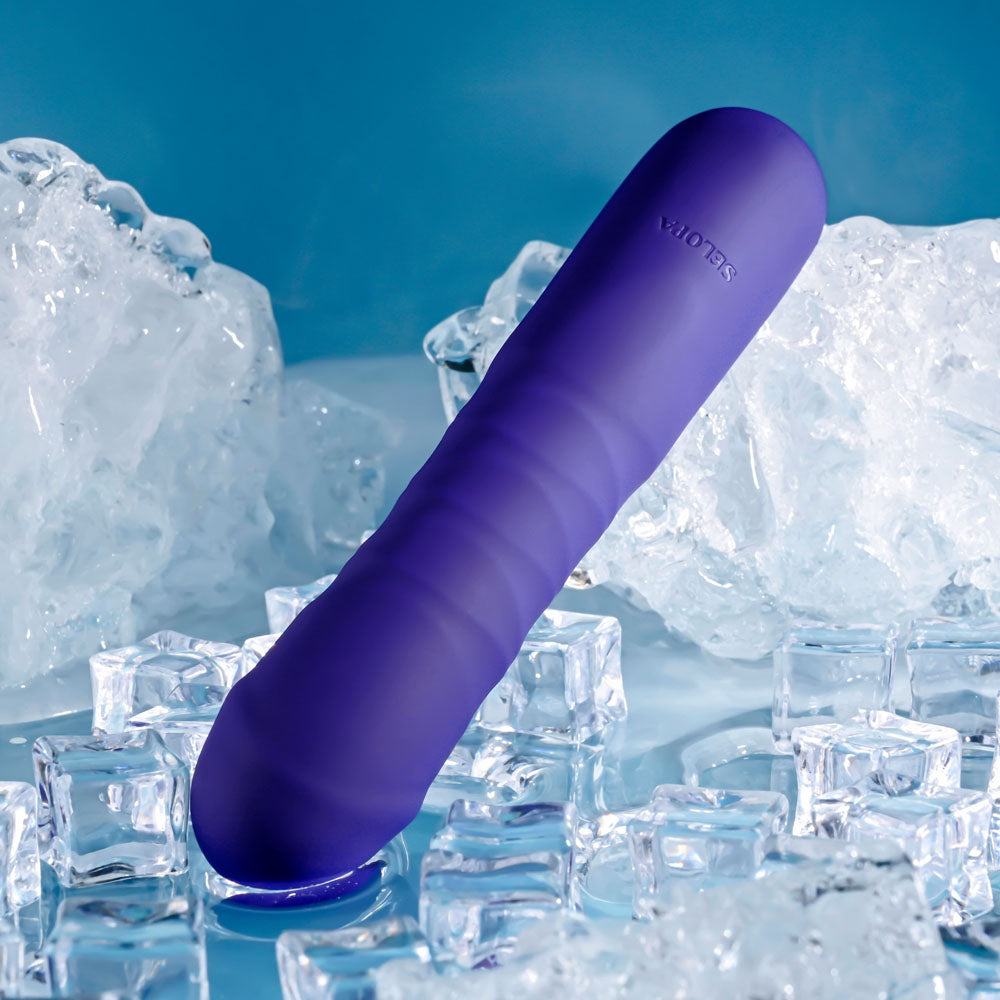 Selopa AMBITION - Purple 17 cm USB Rechargeable Thrusting Vibrator-SL-RS-5476-2