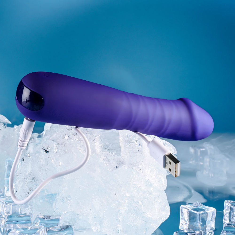 Selopa AMBITION - Purple 17 cm USB Rechargeable Thrusting Vibrator-SL-RS-5476-2