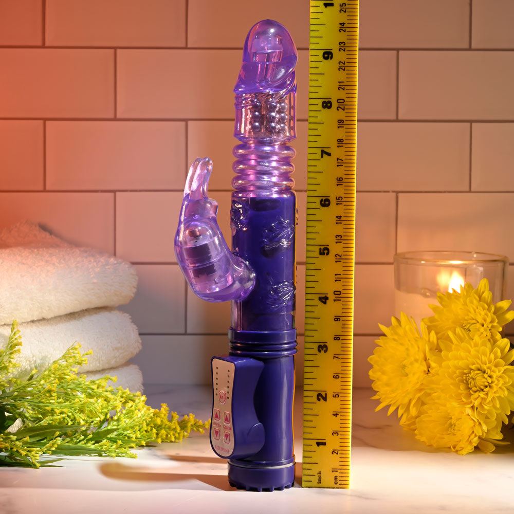 Selopa BUNNY THRUSTER - Purple 24.8 cm Thrusting Rabbit Vibrator-SL-VB-3533-2