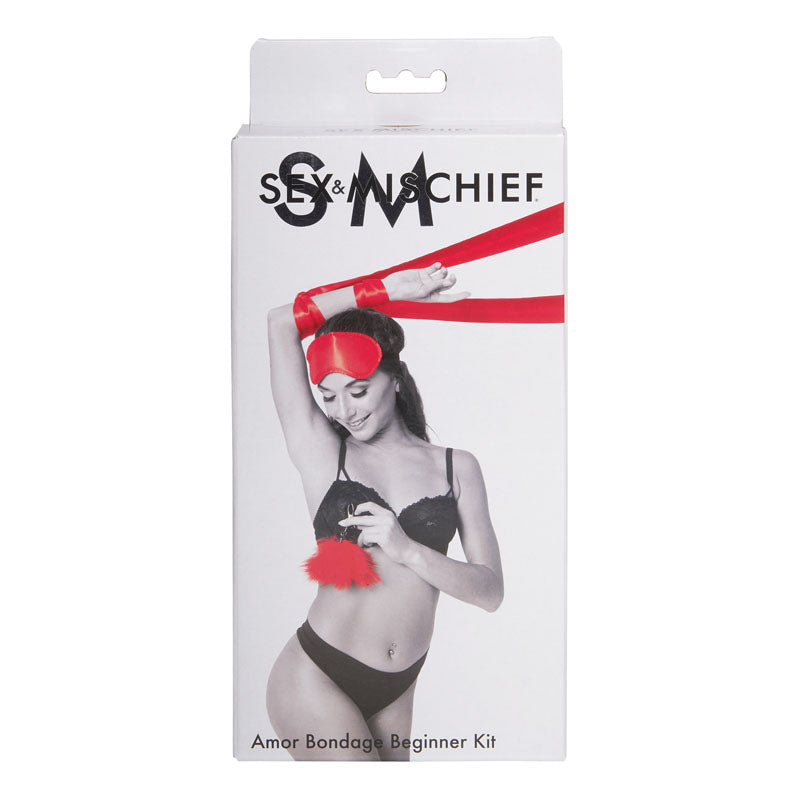 Sex & Mischief Amor Bondage Beginner Kit - Red - 5 Piece Set-SS09805