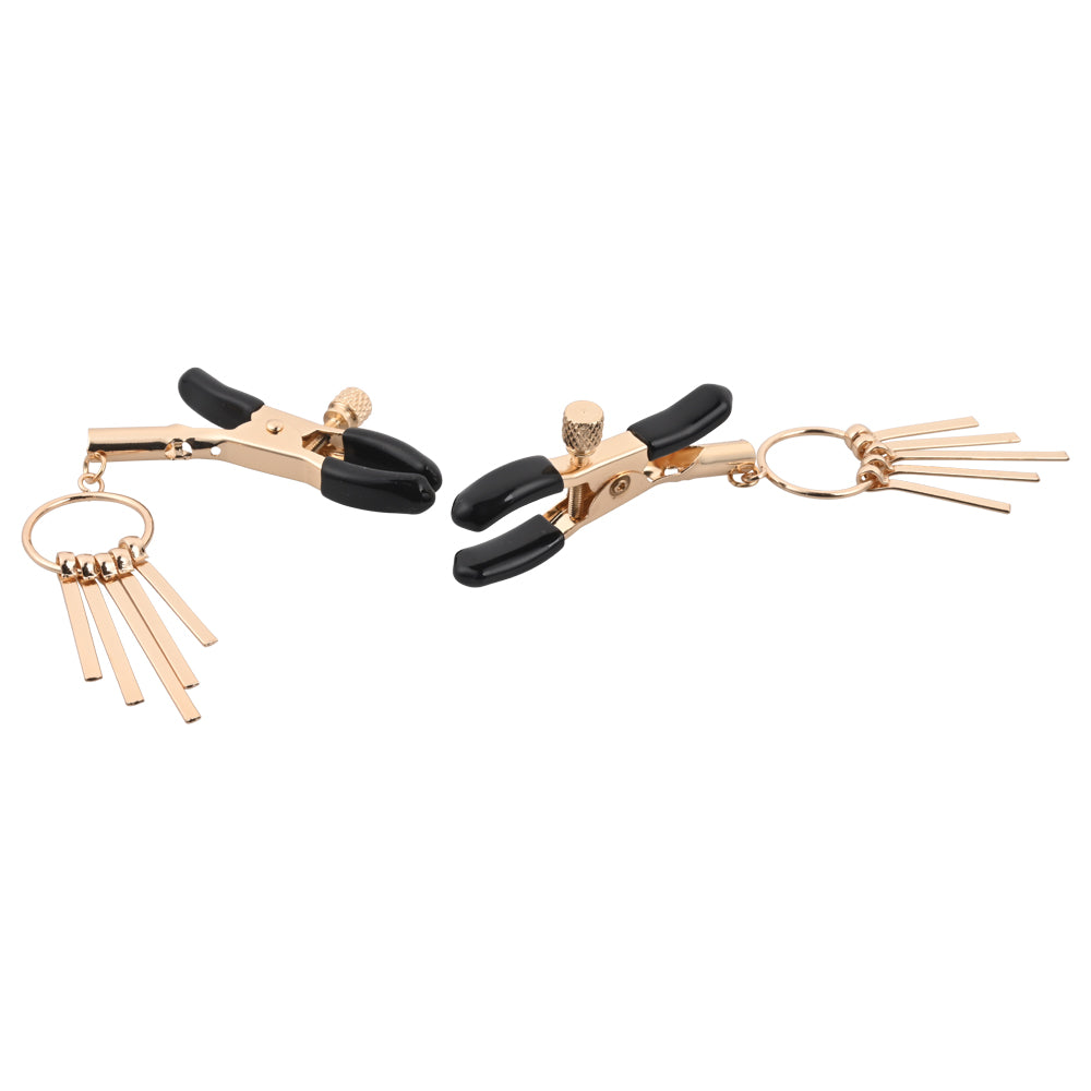 Sex & Mischief Verge Nipple Clamps - Gold Nipple Clamps - Set of 2-SS09856