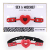 Sex & Mischief Amor Ball Gag - Red/Black Mouth Restraint-SS09952